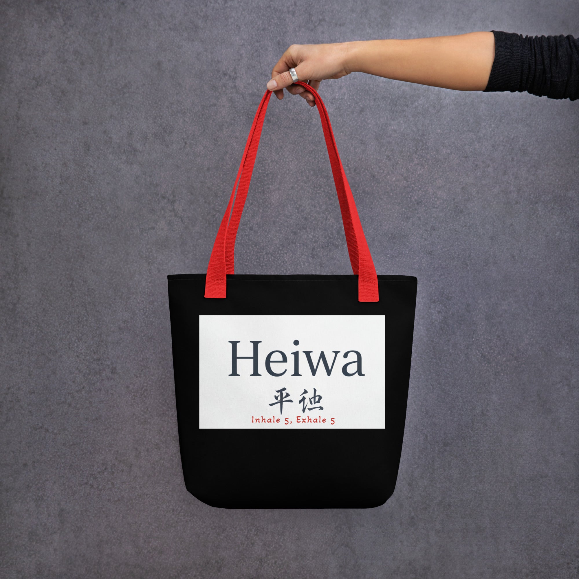 Inhale 5 Exhale 5 tote bag by Heiwa — breathwork and nervous system wellness accessor