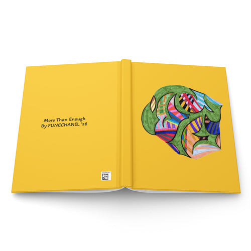 FuncChanel "More Than Enough" hardcover healing journal — original artwork by Chanel featuring bold, layered ribbons of color woven through lush green forms. Part of the FuncChanel Resurrection Collection by Heiwa.