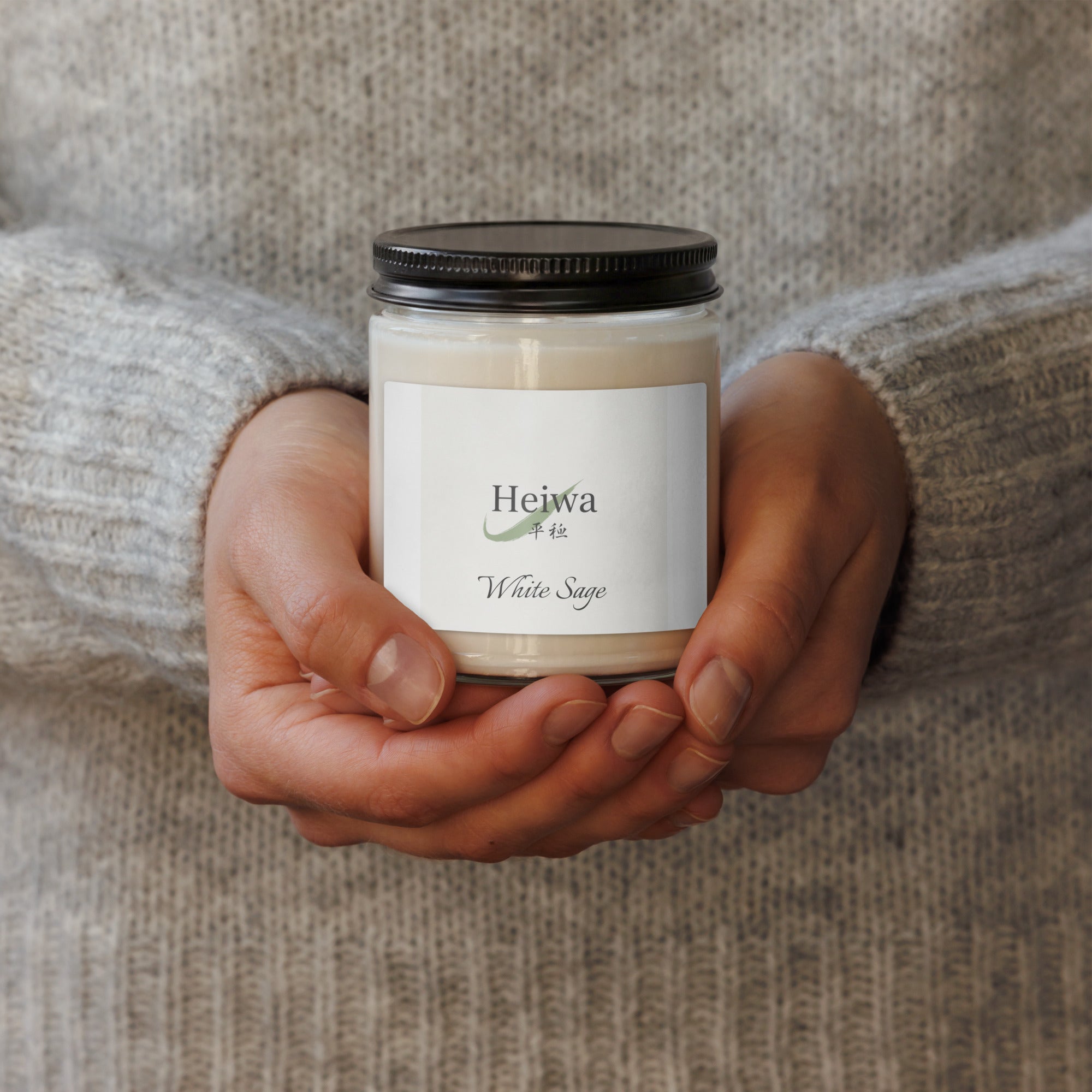 White Sage and Lavender candle by Heiwa — aromatherapy and nervous system wellness collection