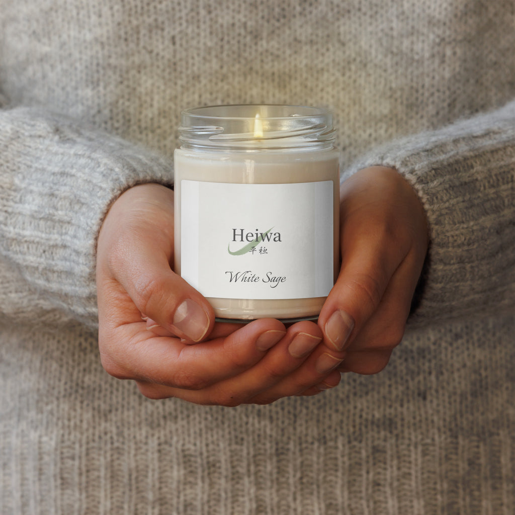 White Sage and Lavender candle by Heiwa — aromatherapy and nervous system wellness collection